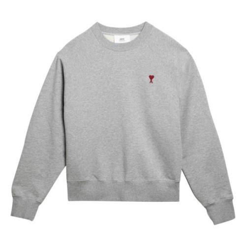 Hart Crewneck Sweater Ami Paris , Gray , Heren