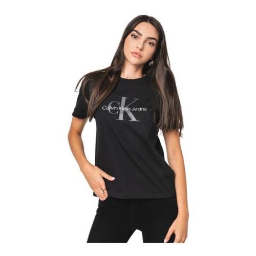 Zwart Logo Katoenen T-shirt Calvin Klein , Black , Dames