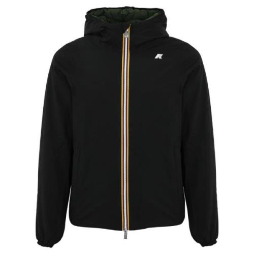 Omkeerbare Hoodie Zwart/Groen Slim Fit K-Way , Black , Heren