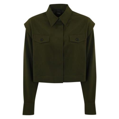 Groene Viscose Shirt Pinko , Green , Dames