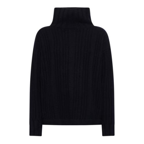 Navy Blue Mock Neck Sweater Max Mara , Blue , Dames