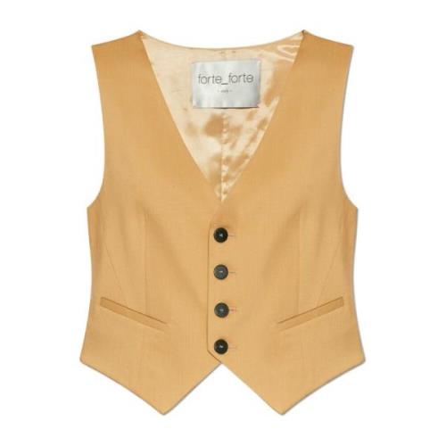 Vest met wollen afwerking Forte Forte , Beige , Dames