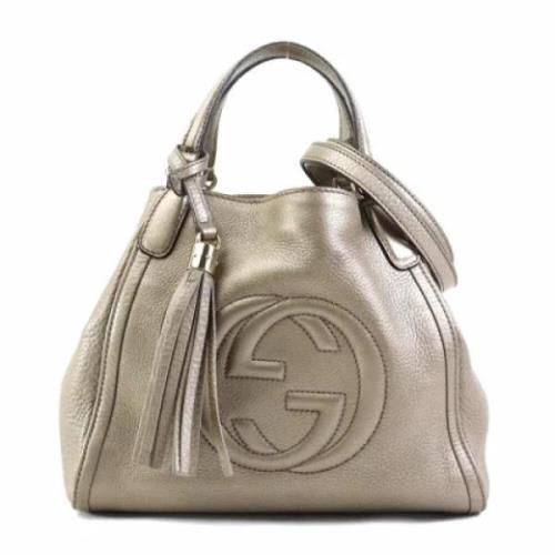 Pre-owned Leather gucci-bags Gucci Vintage , Gray , Dames