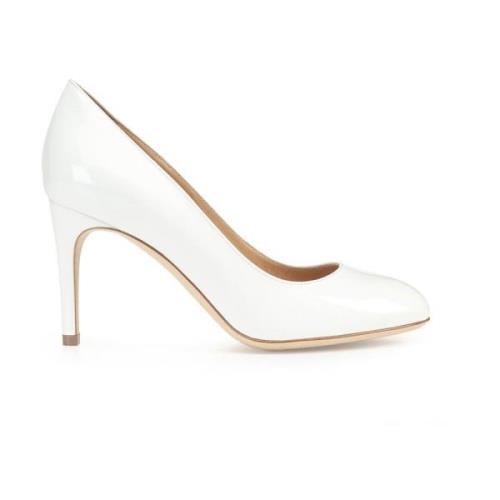 Leren pumps met 9 cm hak Sergio Rossi , White , Dames