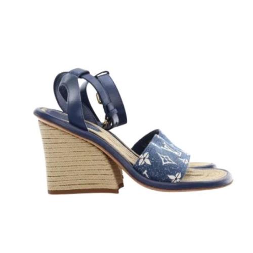 Pre-owned Canvas sandals Louis Vuitton Vintage , Blue , Dames