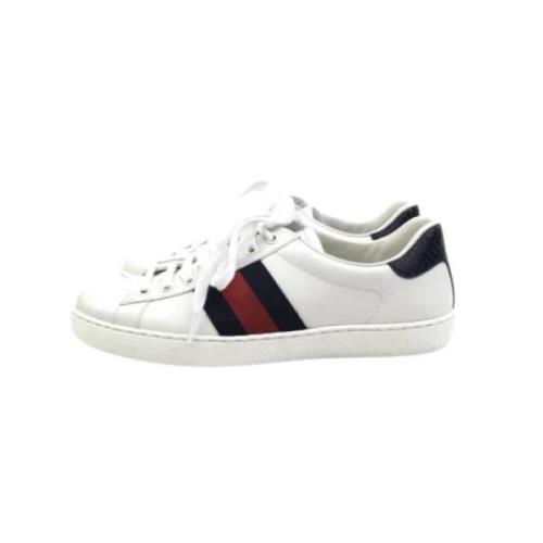 Pre-owned Leather sneakers Gucci Vintage , White , Heren