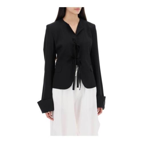 Blazer met ronde hals en enkele rij knopen MM6 Maison Margiela , Black...