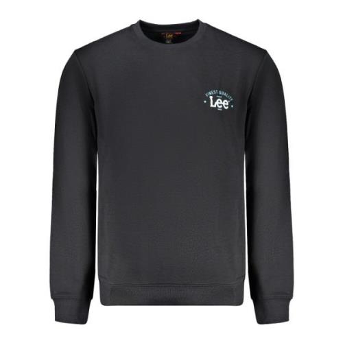 Zwarte Heren Sweatshirt Lange Mouw Logo Lee , Black , Heren