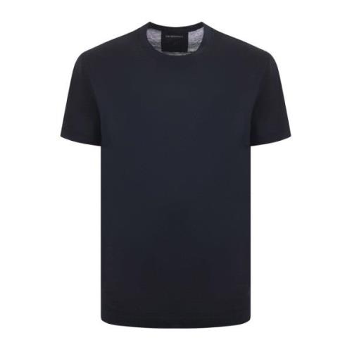 Heren Logo T-shirt in Lyocell en Katoen Emporio Armani , Blue , Heren