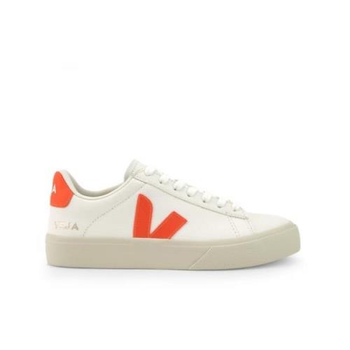 Witte sneakers met oranje accenten Veja , White , Heren