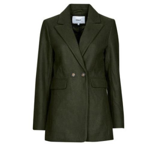 Groene Blazer Mantel Damesmode Only , Green , Dames