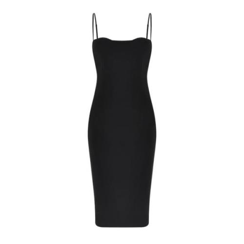 Jurk met vierkante halslijn en kantdetail Guess , Black , Dames