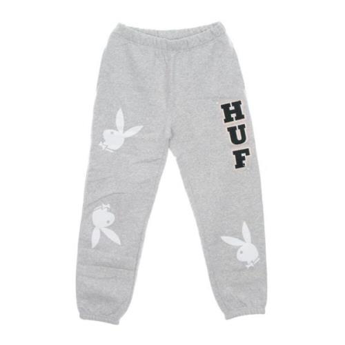 Konijnenhoofd Fleece Pant Playboy Trainingsbroek HUF , Gray , Heren