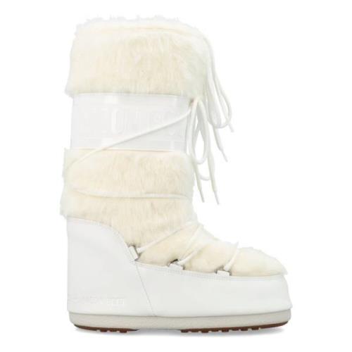 Witte Faux Fur Hoge Laarzen Moon Boot , White , Dames