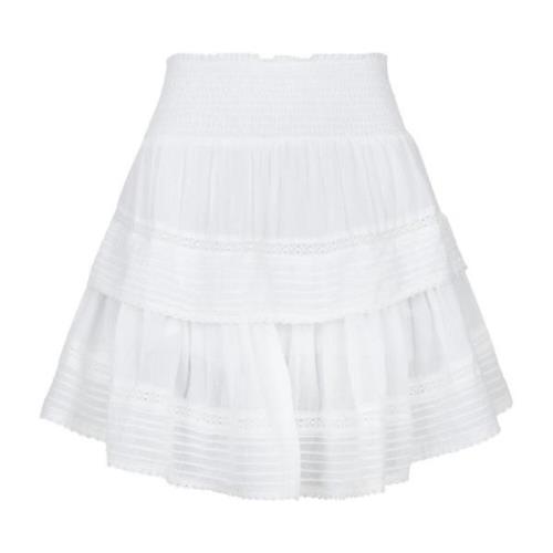 Witte Voile Rok met Ruchedetails Neo Noir , White , Dames