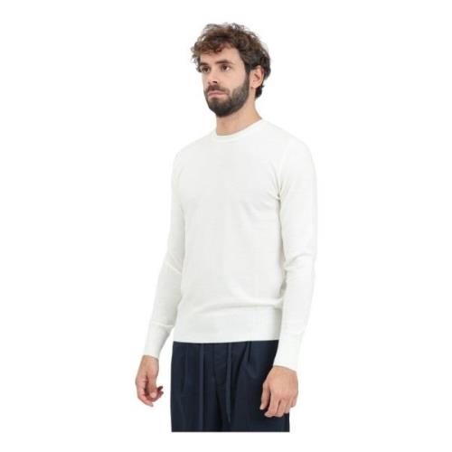 Roomwitte Crew Neck Sweater Patrizia Pepe , Beige , Heren