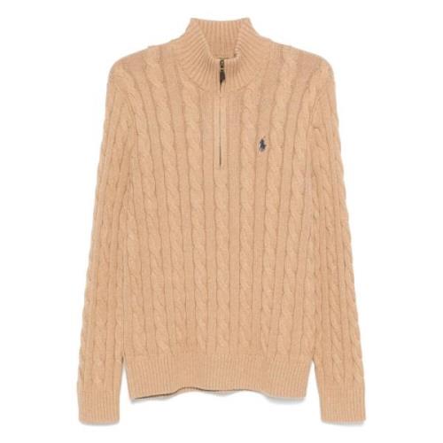 Katoenen half-zip gebreid Ralph Lauren , Brown , Heren