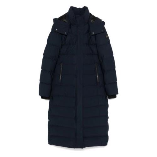 Blauwe Parka Jas met Capuchon Moose Knuckles , Blue , Dames