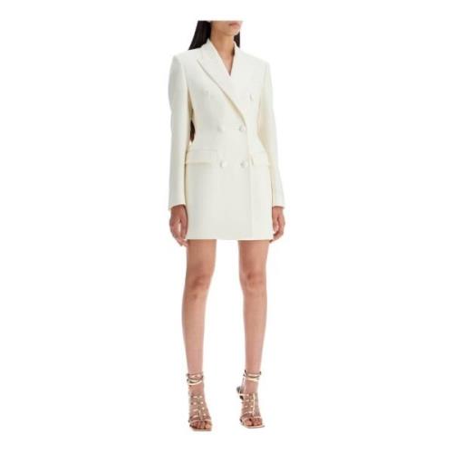 Zandloper Smokingjasje met Satijnen Afwerking Versace , White , Dames