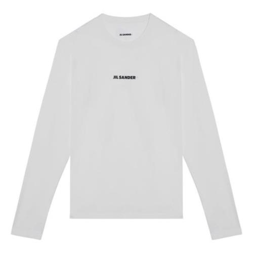 Lange mouwen ronde hals T-shirt Jil Sander , White , Heren