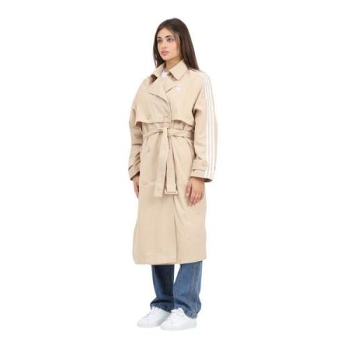 Beige Trenchcoat voor vrouwen Adidas Originals , Beige , Dames