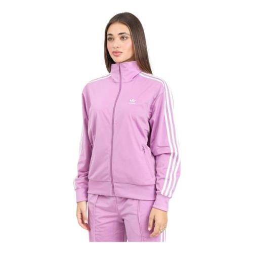 Paarse Zip Sweater Classics Loose Firebird Adidas Originals , Pink , D...