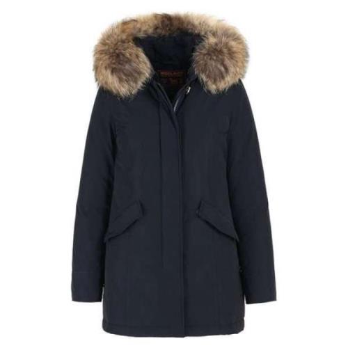 Luxe Arctic Parka met Afneembare Bontkraag Woolrich , Blue , Dames