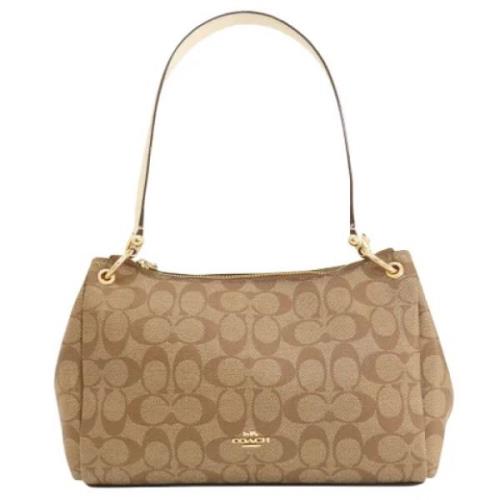 Pre-owned Canvas shoulder-bags Coach Pre-owned , Beige , Dames