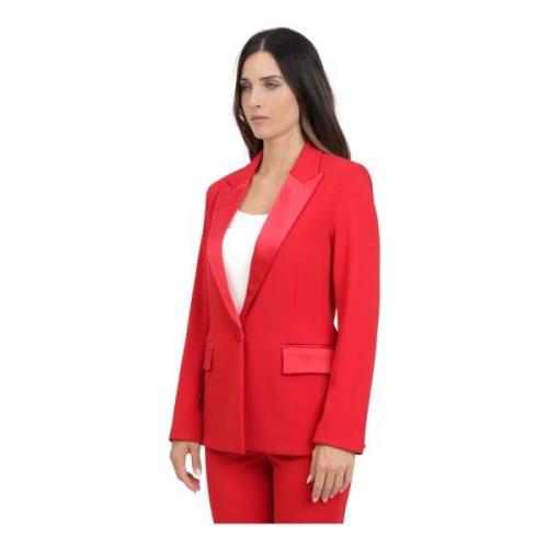 Rode single-breasted jas klassieke stijl ViCOLO , Red , Dames