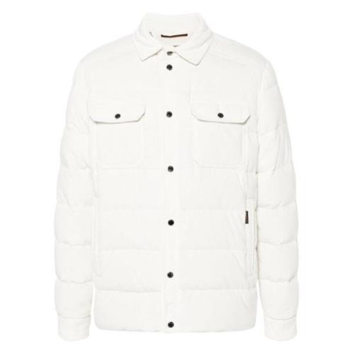 Witte Gewatteerde Jas Moorer , White , Heren