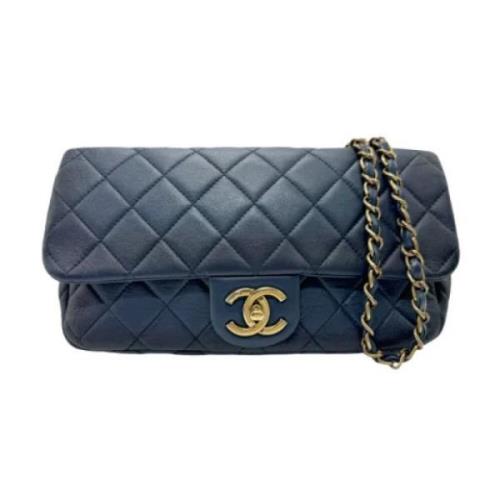 Pre-owned Leather chanel-bags Chanel Vintage , Blue , Dames