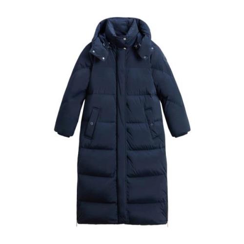 Blauwe Jassen met Afneembare Capuchon Woolrich , Blue , Dames