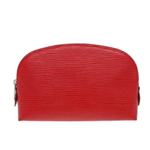 Pre-owned Leather clutches Louis Vuitton Vintage , Red , Dames