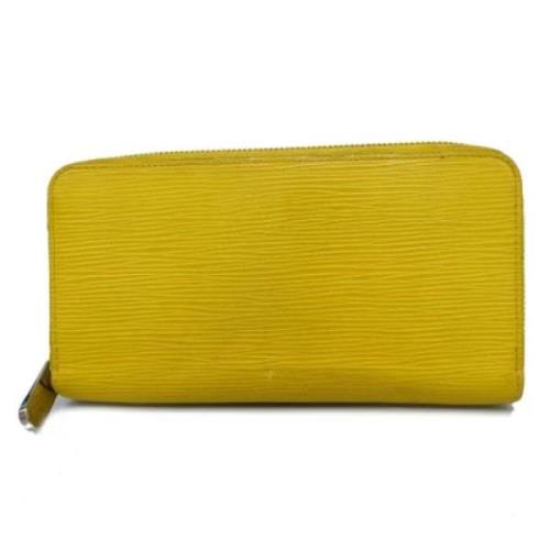 Pre-owned Leather wallets Louis Vuitton Vintage , Yellow , Dames