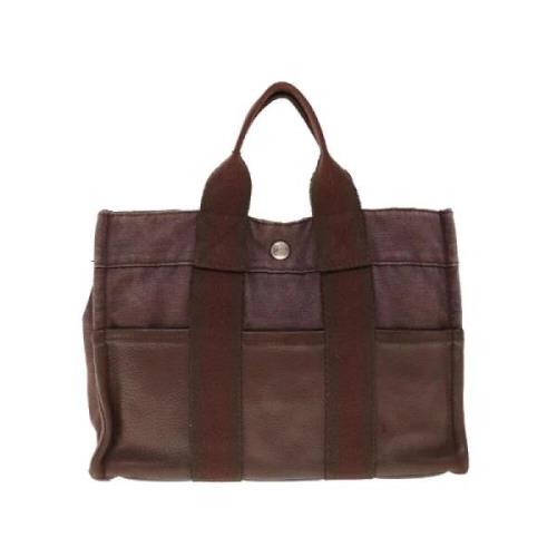 Pre-owned Canvas handbags Hermès Vintage , Brown , Dames