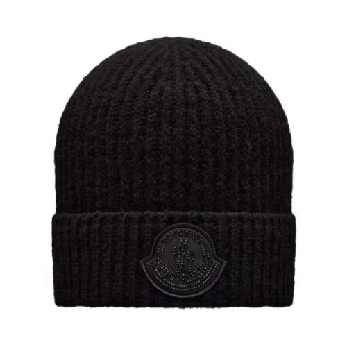 Wollen Beanie - Warm en Stijlvol Moncler , Black , Dames