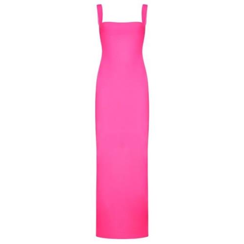 Fluorescerend Roze Lange Jurk Solace London , Pink , Dames