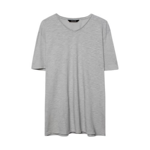 Grijze V-hals Terry T-shirt Zadig & Voltaire , Gray , Heren