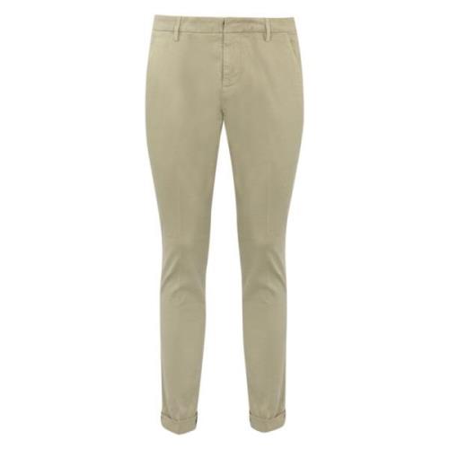 Beige Katoen Stretch Slim Fit Broek Dondup , Beige , Heren