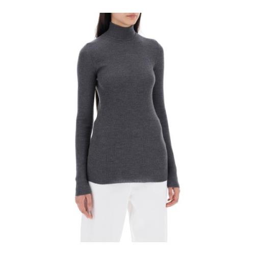 Geribbelde Merino Wol Dolcevita Trui Wardrobe.nyc , Gray , Dames