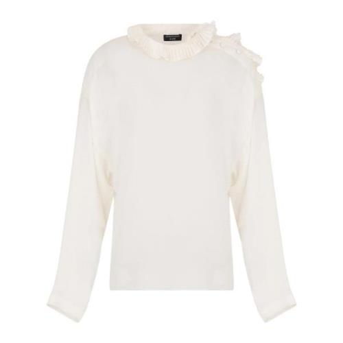 Zijden Georgette Ruche Shirt Emporio Armani , White , Dames