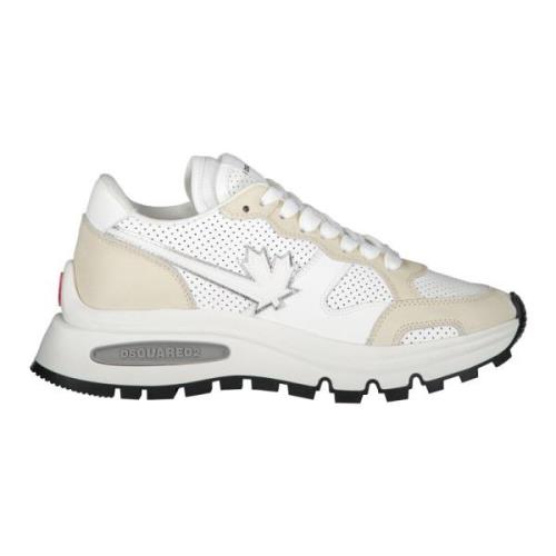 Leren sneakers met logodetail Dsquared2 , White , Dames