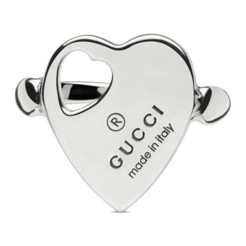 Handelsmerk Ring in sterling zilver met hartmotief Gucci , Gray , Dame...