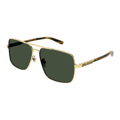 Goud/Groen Zonnebril Gg1289S Gucci , Yellow , Heren