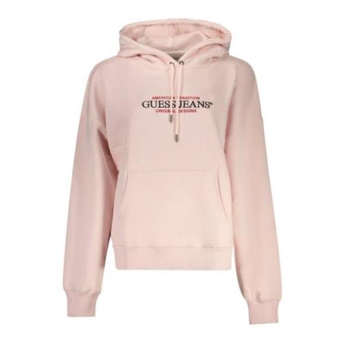 Roze hoodie met borduurwerk Guess , Pink , Dames