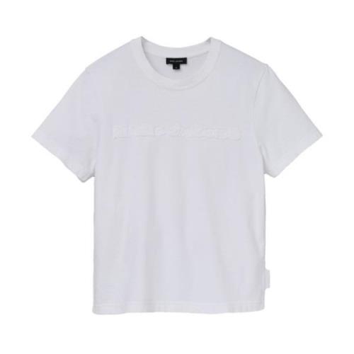 Wit Logo Katoenen T-shirt Ronde Hals Marc Jacobs , White , Dames