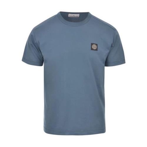 Donkerblauw Borstlogo T-shirt Stone Island , Blue , Heren