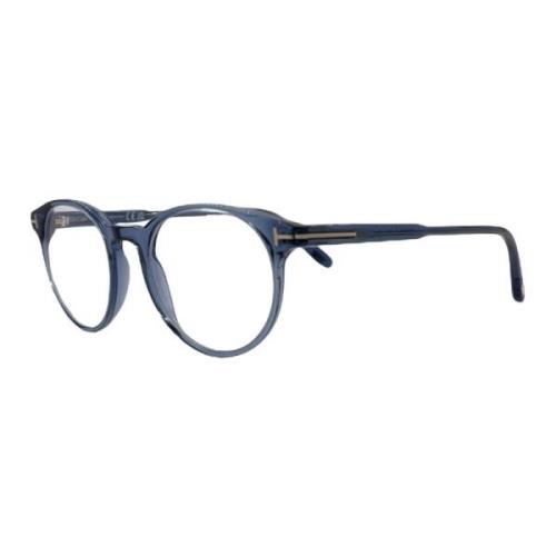 Vintage Ronde Zonnebril - Blauw Transparant Tom Ford , Blue , Unisex