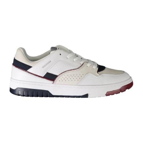 Sportieve witte vetersneakers met contrastdetails en logoprint Tommy H...