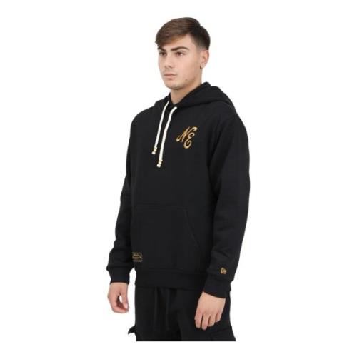 Zwarte hoodie Script Logo trui New Era , Black , Heren